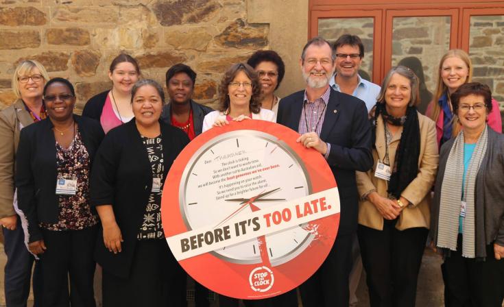 Church leaders support the Stop the Clock movement at UnitingWomen 2016.